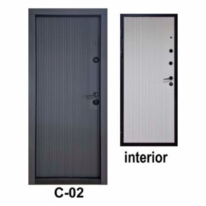 Ușă interior metalică placată cu MDF C-02