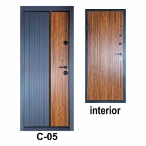Ușă interior metalică placată cu MDF C-05