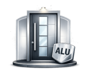 Uși metalice de intrare (aluminiu)