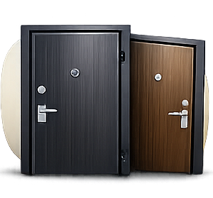 Uși metalice de intrare cu fețe din MDF